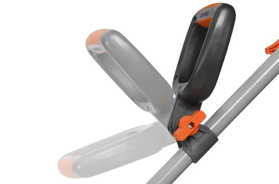 Регулировка угла наклона дополнительной рукоятки позволяет подобрать оптимальное комфортное положение для работы.